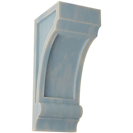 Ekena Millwork 3 1/4"W x 4"D x 8"H Diane Recessed Wood Vintage Decor Corbel, Driftwood Blue CORWD03X04X08DIBU